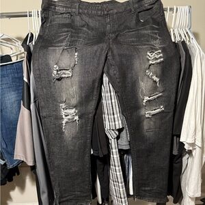Distressed Black Jeans for Women